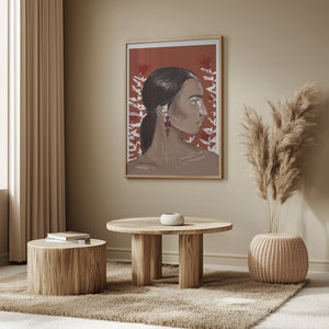 Tablou înramat „Crimson Elegance” de Treechild