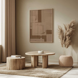 Tablou înramat „Sepia Geometric Flow” de THE MIUUS STUDIO