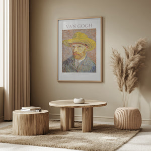 Tablou înramat „Self Portrait With Straw Hat” de Vincent Van Gogh