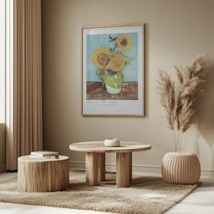Tablou înramat „Vase With Three Sunflowers” de Vincent Van Gogh