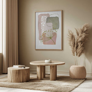 Tablou înramat „Delicate Pink and Green-2” de Sally Ann Moss