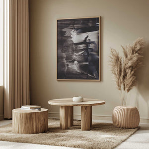 Tablou înramat „Monochrome Textures And Fluid Brushstrokes” de uplusmestudio