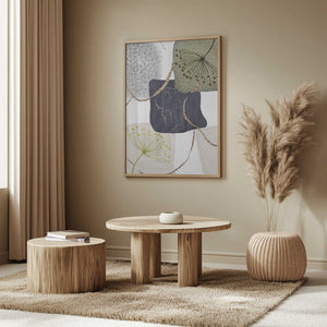 Tablou înramat „Green-Grey-3” de Sally Ann Moss