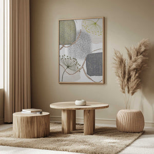 Tablou înramat „Green-Grey-1” de Sally Ann Moss
