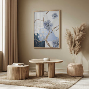 Tablou înramat „Floral Blue-3” de Sally Ann Moss