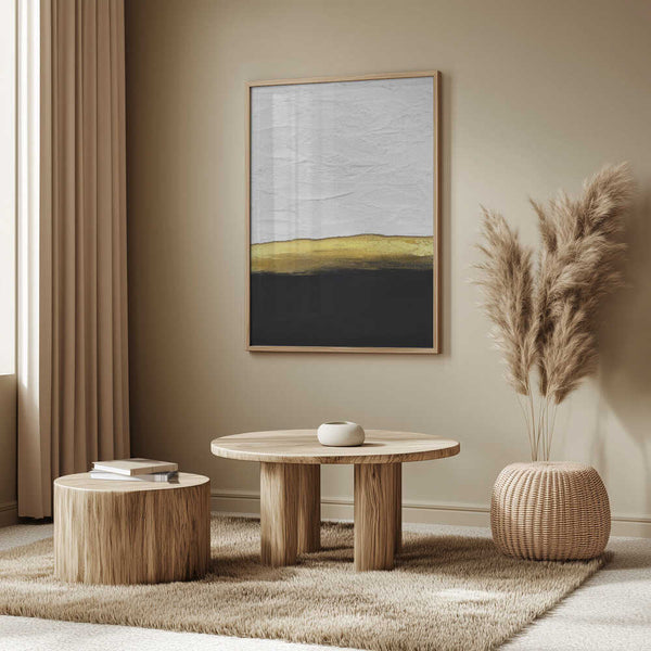 Tablou înramat „Black and White Golden Night” de Alyson Storms