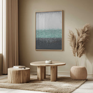 Tablou înramat „Crystal Rain Green” de Alyson Storms
