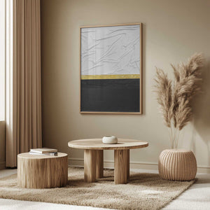 Tablou înramat „Fabric Gold and Black” de Alyson Storms