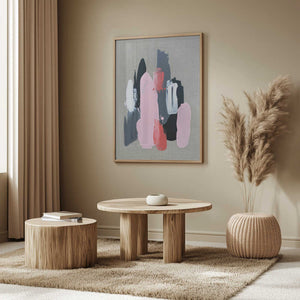 Tablou înramat „Pink Black and Grey 1” de Alyson Storms