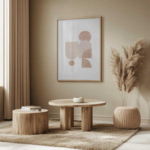 Tablou înramat „Beige Geometric Art” de Melloi Art Prints