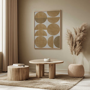 Tablou înramat „Golden Geometric Rhythm” de THE MIUUS STUDIO