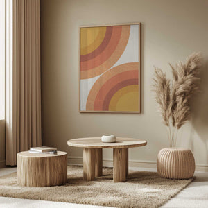 Tablou înramat „Retro Sunburst Waves” de THE MIUUS STUDIO