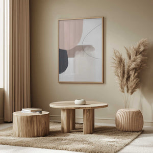 Tablou înramat „Abstract Beige Black Art” de Melloi Art Prints