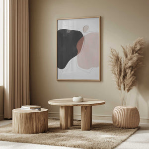 Tablou înramat „Black Pink Abstract Art” de Melloi Art Prints