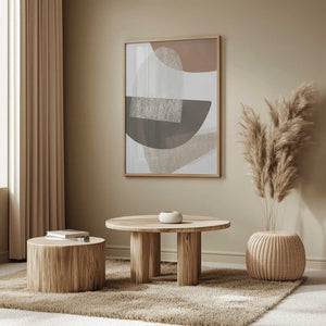 Tablou înramat „Earth Tone Geometric Art” de Melloi Art Prints