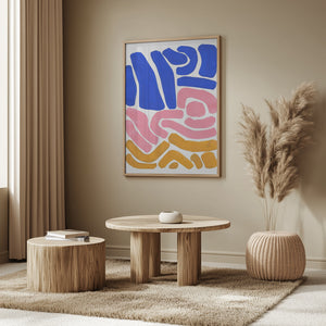Tablou înramat „Pastel Tribal Maze” de Ejaaz Haniff