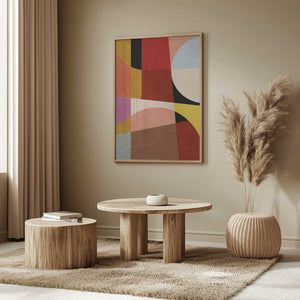 Tablou înramat „Warm Colors Bauhaus Geometry2” de Ana Rut Bre