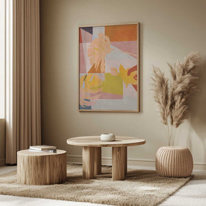 Tablou înramat „Organic Bauhaus Geometry Leaves” de Ana Rut Bre