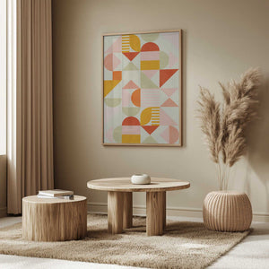 Tablou înramat „Bauhaus Fun Pastel” de Ana Rut Bre