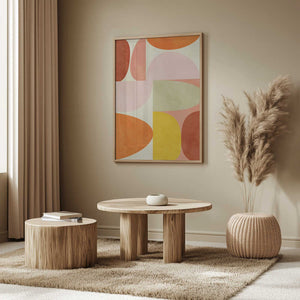 Tablou înramat „Warm Pastel Geometry” de Ana Rut Bre