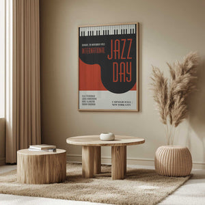 Tablou înramat „Jazzy Days   Dark Red” de Kubistika
