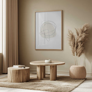 Tablou înramat „Beige Circles” de Oju Design
