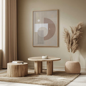 Tablou înramat „Neutral Semicircles Poster” de Elena Ristova
