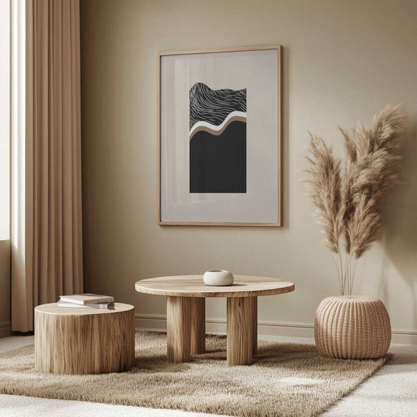 Tablou înramat „Monochrome Waves” de Elena Ristova