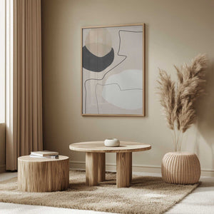 Tablou înramat „Organic Shapes &amp; Lines Painting” de Elena Ristova