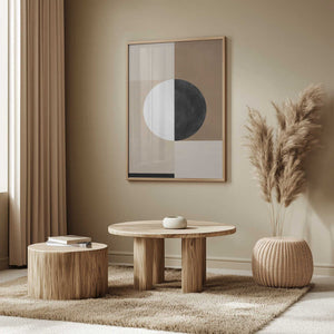 Tablou înramat „Geometric Shapes with a Central Circle” de Elena Ristova