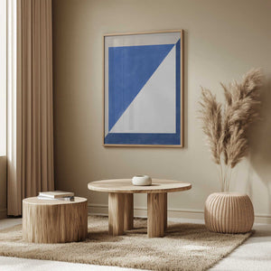 Tablou înramat „Blue Geometric Play” de Elena Ristova
