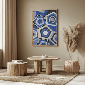 Tablou înramat „Geometric Pattern With Hexagonal Shape” de Elena Ristova