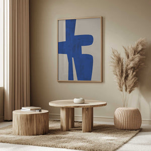 Tablou înramat „Blue Harmony Shape” de Elena Ristova