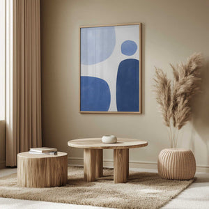 Tablou înramat „Blue Geometric Flow” de Elena Ristova