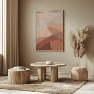 Tablou înramat „Flowing Lines And Warm Earth Tones” de Elena Ristova