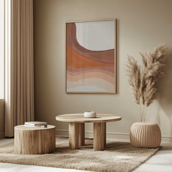 Tablou înramat „Layered Bands In Earthy Tones” de Elena Ristova