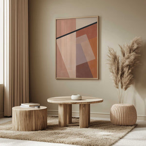 Tablou înramat „Geometric Shapes And Warm Earth Tones” de Elena Ristova