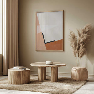 Tablou înramat „Abstract Geometric Art With Muted Tones” de Elena Ristova