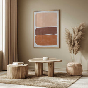 Tablou înramat „Three Stacked Earthy Toned Rectangles” de Elena Ristova
