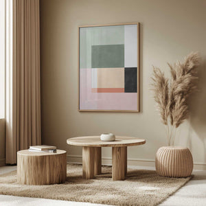 Tablou înramat „Abstract Composition With Geometric Shapes” de Elena Ristova