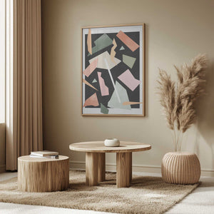 Tablou înramat „Geometric Shapes And Pastel Colors” de Elena Ristova
