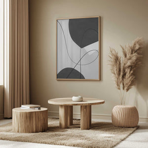 Tablou înramat „Monochrome Flow” de Elena Ristova