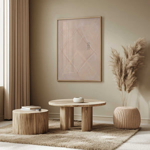 Tablou înramat „Abstract Geometric Art Beige Tones” de Elena Ristova