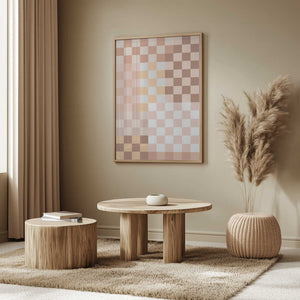 Tablou înramat „Checkerboard Harmony” de Elena Ristova