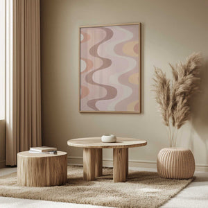 Tablou înramat „Retro-Style Wavy Patterns” de Elena Ristova