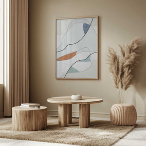 Tablou înramat „Fluid Shapes And Soft Color Blocks” de Elena Ristova