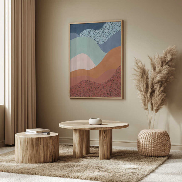 Tablou înramat „Colorful Wave Scape” de Elena Ristova