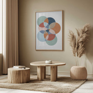 Tablou înramat „Colorful Overlapping Circles” de Elena Ristova