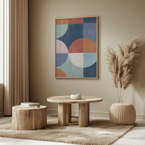 Tablou înramat „Geometric Shapes With Bold Circles” de Elena Ristova