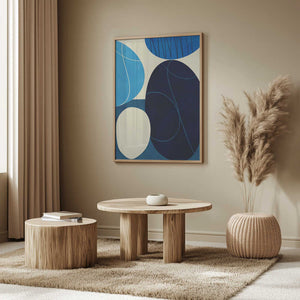 Tablou înramat „Shapes Play3 3blue” de Ana Rut Bre